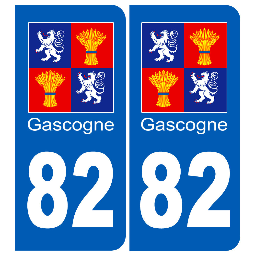 immatriculation Gascogne82 Tarn-et-Garonne - Sticker/autocollant