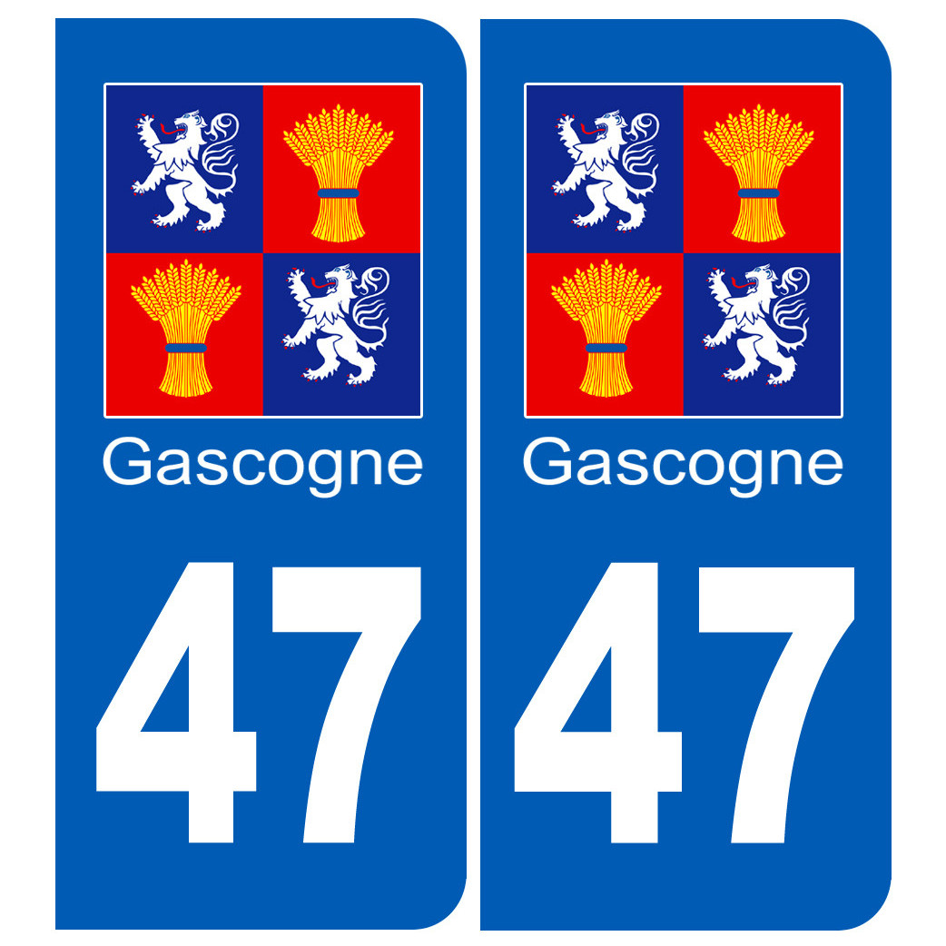 immatriculation Gascogne47 Lot-et-Garonne - Sticker/autocollant