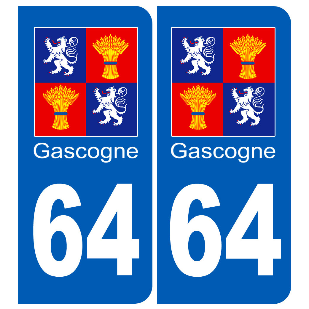 immatriculation Gascogne64 Pyrénées-Atlantiques - Sticker/autocollant