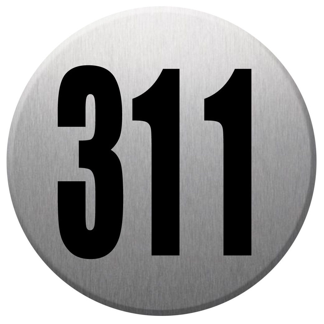 numéroderue311 - gris brossé 10x10cm - Sticker/autocollant