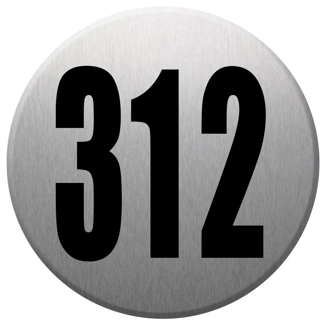 numéroderue312 - gris brossé 10x10cm - Sticker/autocollant