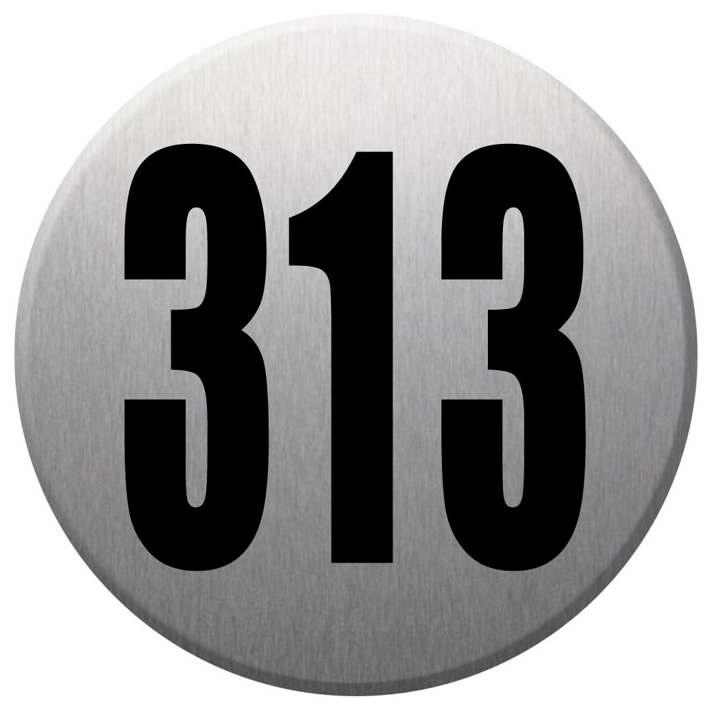 numéroderue313 - gris brossé 10x10cm - Sticker/autocollant