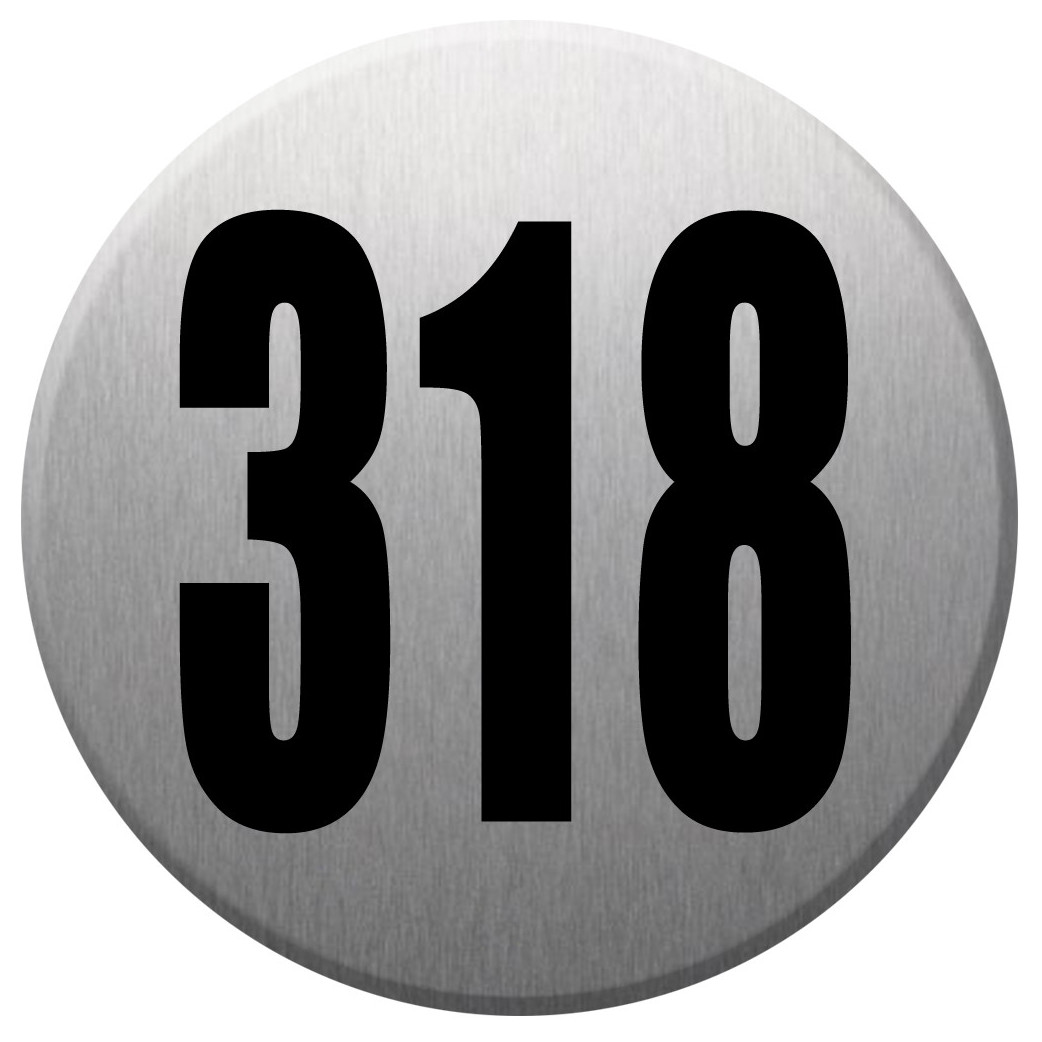 numéroderue318 - gris brossé 10x10cm - Sticker/autocollant