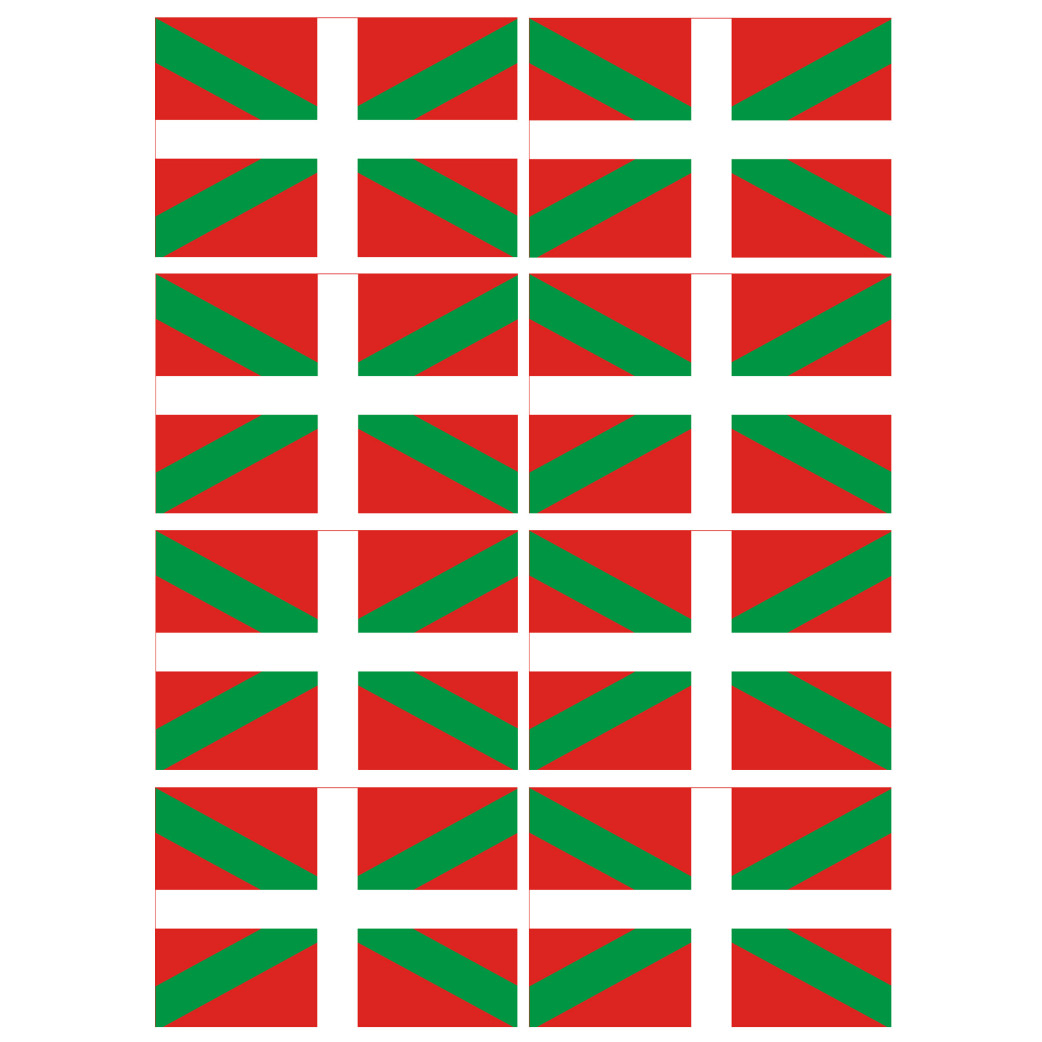 Drapeau Basque - 8fois 9.5x6.3cm - Sticker/autocollant