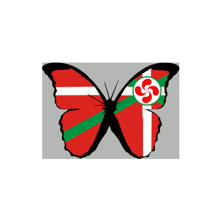 Effet papillon Basque - 10x7cm - Sticker/autocollant
