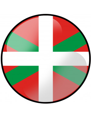 Drapeau basque rond - 10cm - Sticker/autocollant