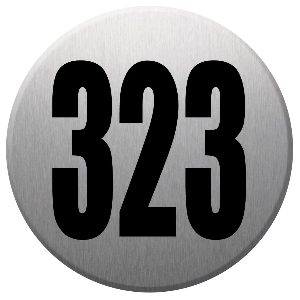 numéroderue323 - gris brossé 10x10cm - Sticker/autocollant