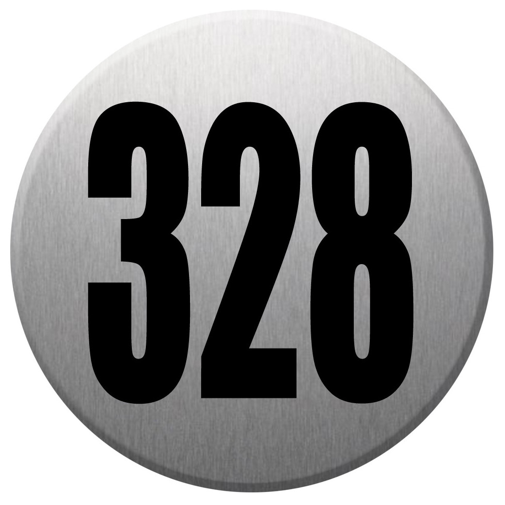 numéroderue328 - gris brossé 10x10cm - Sticker/autocollant