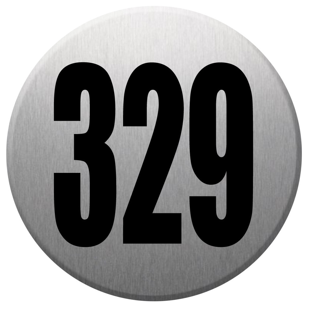 numéroderue329 - gris brossé 10x10cm - Sticker/autocollant