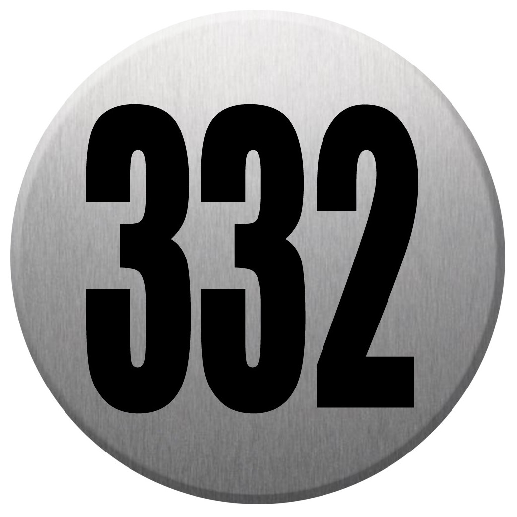 numéroderue332 - gris brossé 10x10cm - Sticker/autocollant