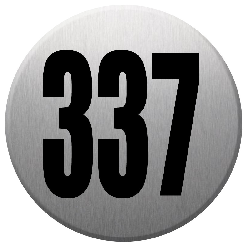 numéroderue337 - gris brossé 10x10cm - Sticker/autocollant