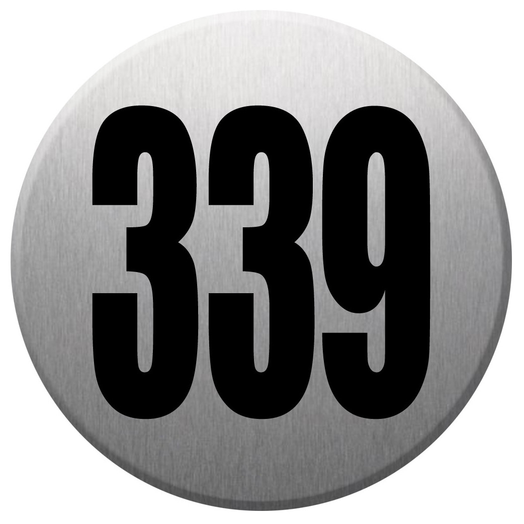 numéroderue339 - gris brossé 10x10cm - Sticker/autocollant