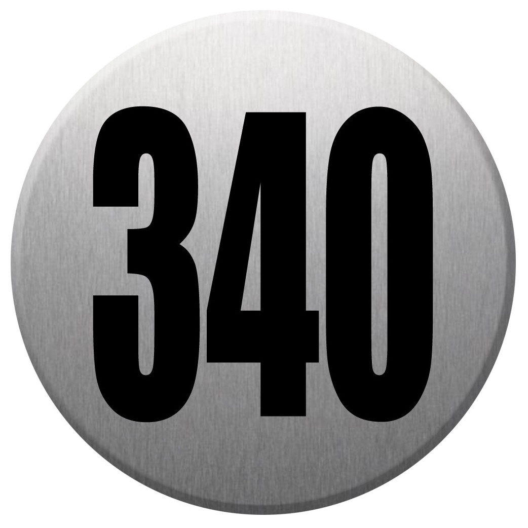 numéroderue340 - gris brossé 10x10cm - Sticker/autocollant