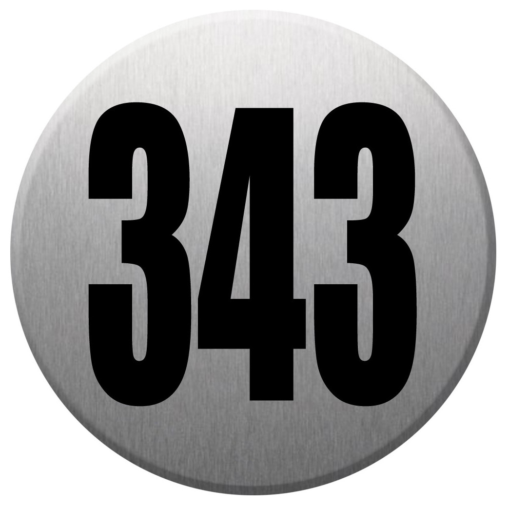 numéroderue343 - gris brossé 10x10cm - Sticker/autocollant