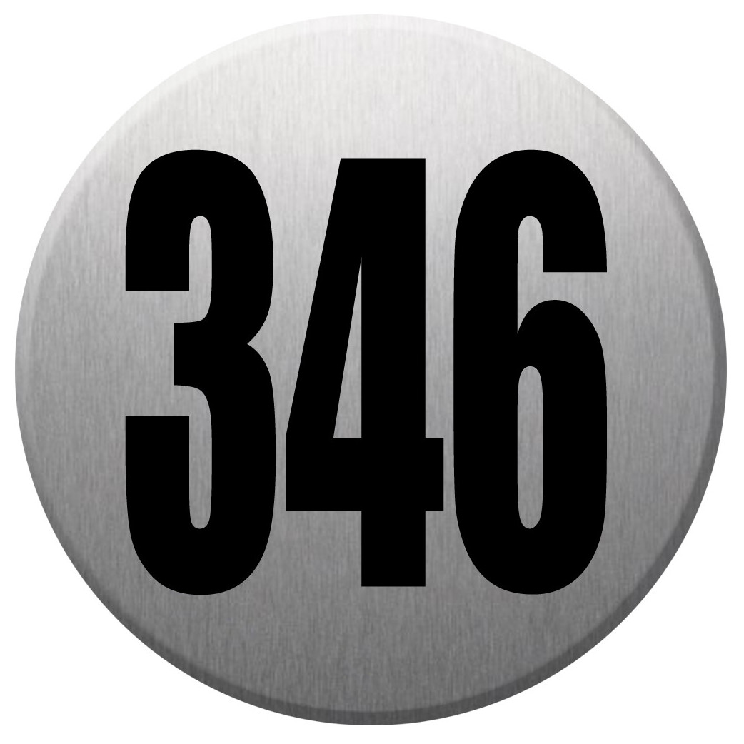 numéroderue346 - gris brossé 10x10cm - Sticker/autocollant