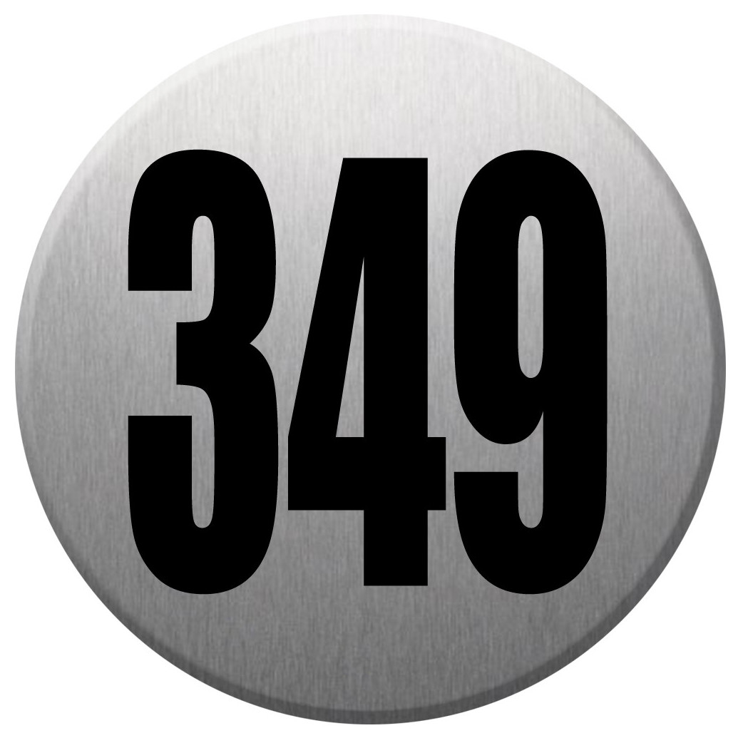 numéroderue349 - gris brossé 10x10cm - Sticker/autocollant