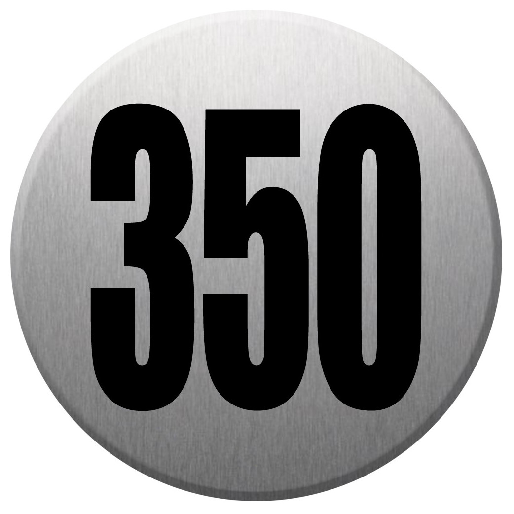 numéroderue350 - gris brossé 10x10cm - Sticker/autocollant