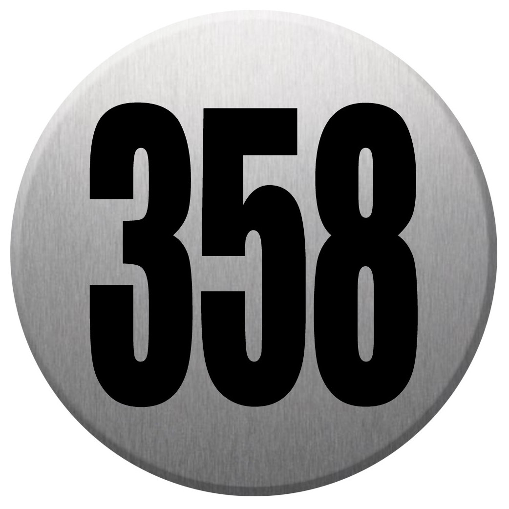 numéroderue358 - gris brossé 10x10cm - Sticker/autocollant