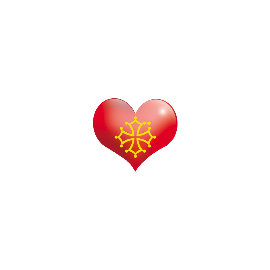 Coeur Pays Occitanie - 5X4.3cm - Sticker/autocollant