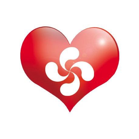 Coeur basque - 5x4.3cm - Sticker/autocollant