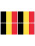 Drapeau Belgique - 4 stickers - 9.5 x 6.3 cm - Sticker/autocollant
