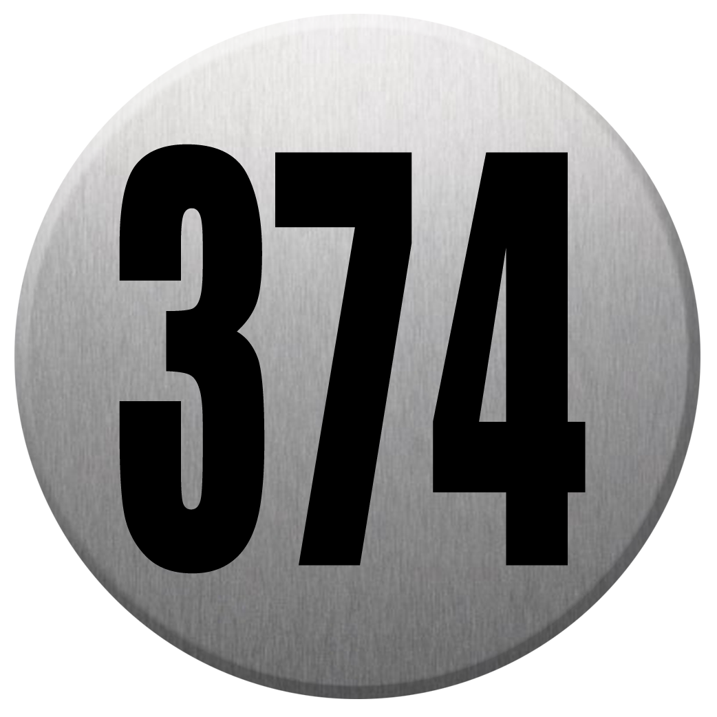 numéroderue374 - gris brossé 10x10cm - Sticker/autocollant