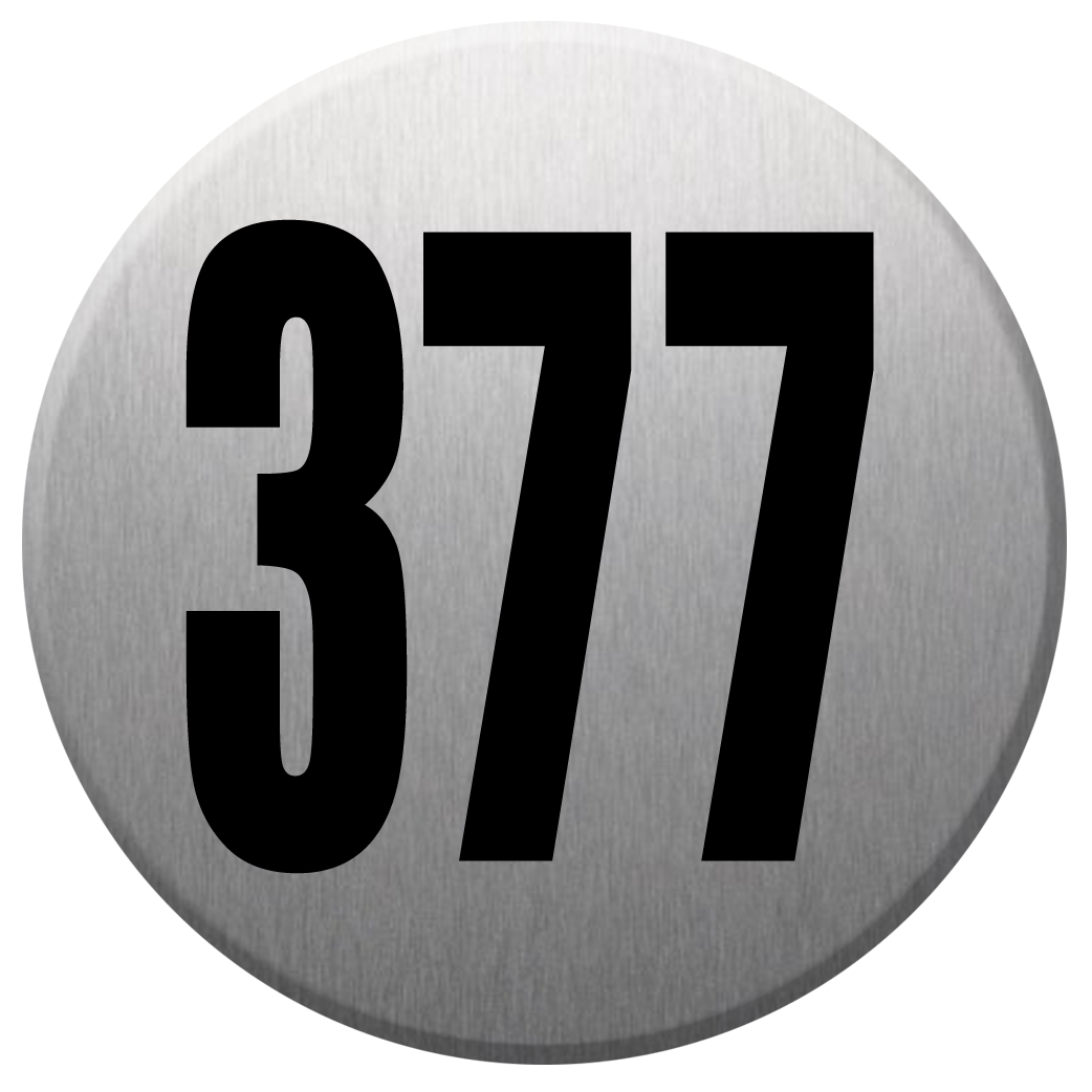 numéroderue377 - gris brossé 10x10cm - Sticker/autocollant