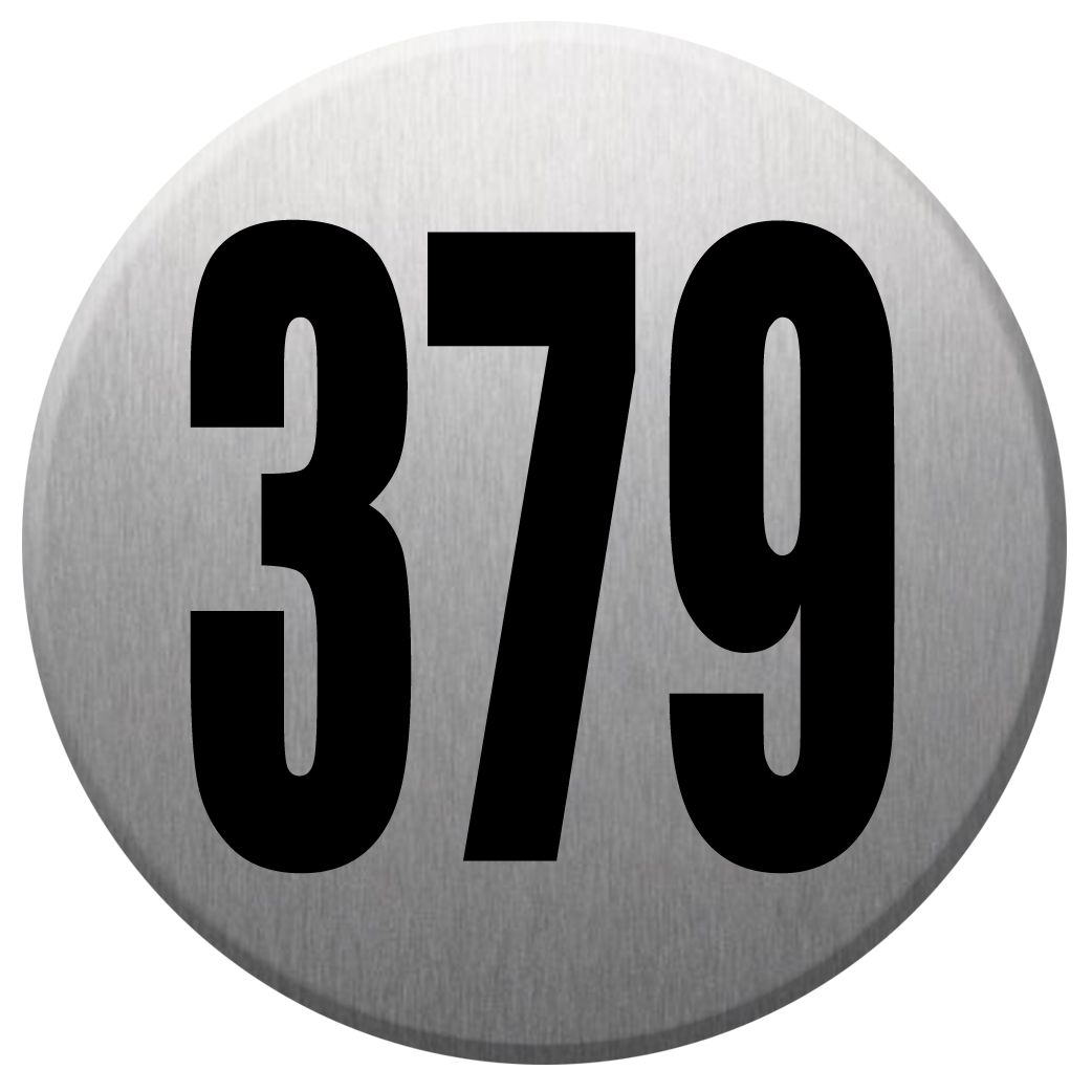 numéroderue379 - gris brossé 10x10cm - Sticker/autocollant