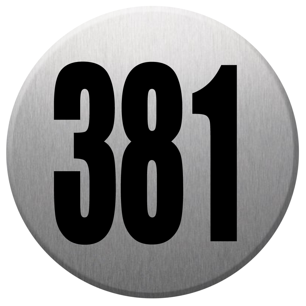 numéroderue381 - gris brossé 10x10cm - Sticker/autocollant