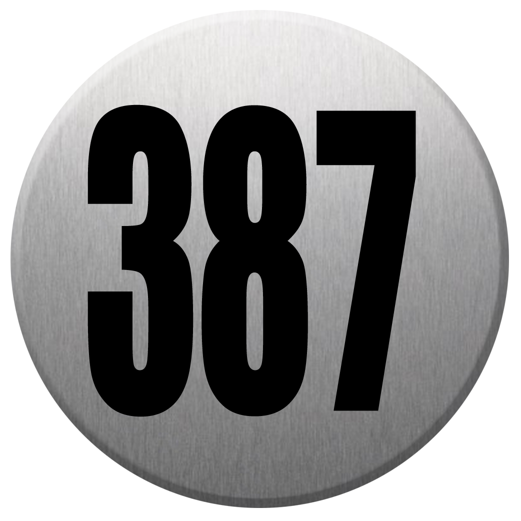 numéroderue387 - gris brossé 10x10cm - Sticker/autocollant