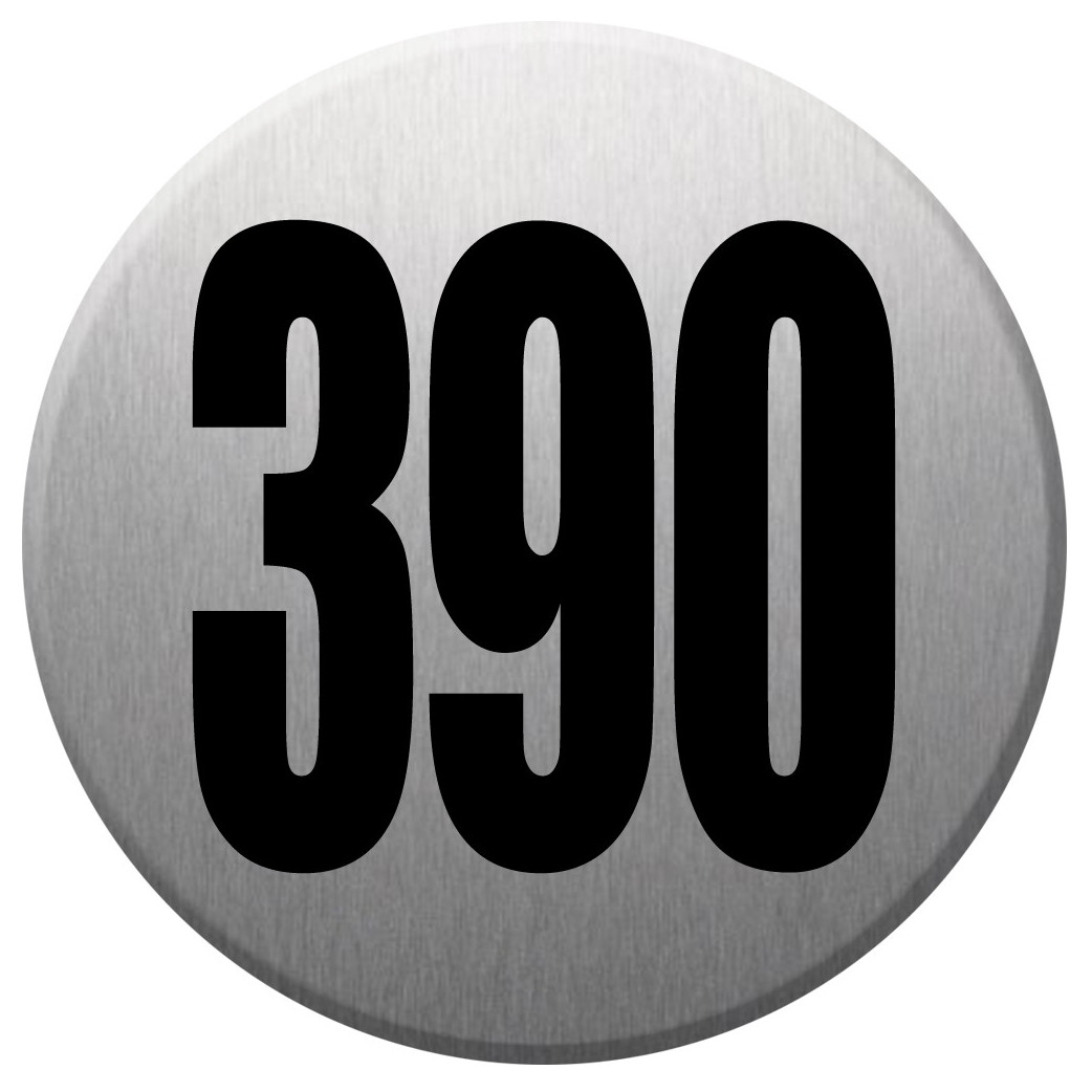 numéroderue390 - gris brossé 10x10cm - Sticker/autocollant