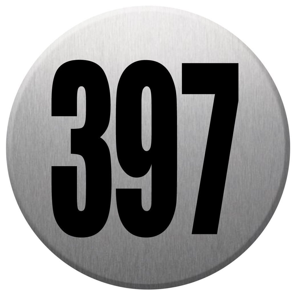 numéroderue397 - gris brossé 10x10cm - Sticker/autocollant