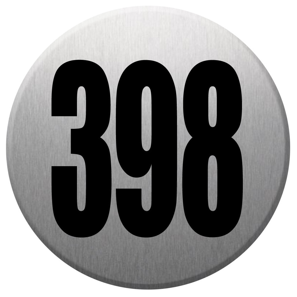 numéroderue398 - gris brossé 10x10cm - Sticker/autocollant