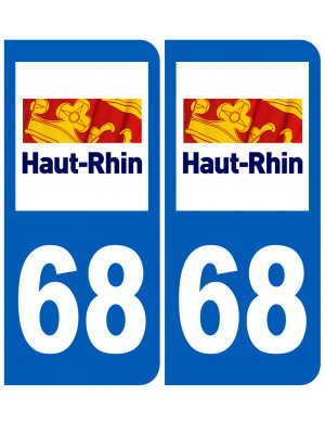 immatriculation 68 Le Haut-Rhin - Sticker/autocollant