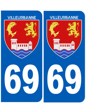 immatriculation 69 Villeurbanne - Sticker/autocollant