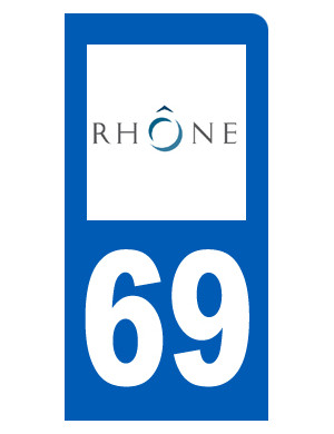 immatriculation motard 69 du Rhône - Sticker/autocollant