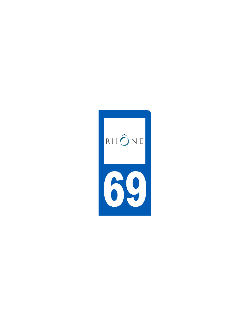 immatriculation motard 69 du Rhône - Sticker/autocollant