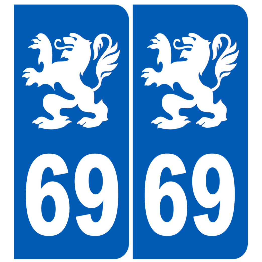 immatriculation 69 Lyon - Sticker/autocollant