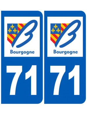 immatriculation 71 région - Sticker/autocollant
