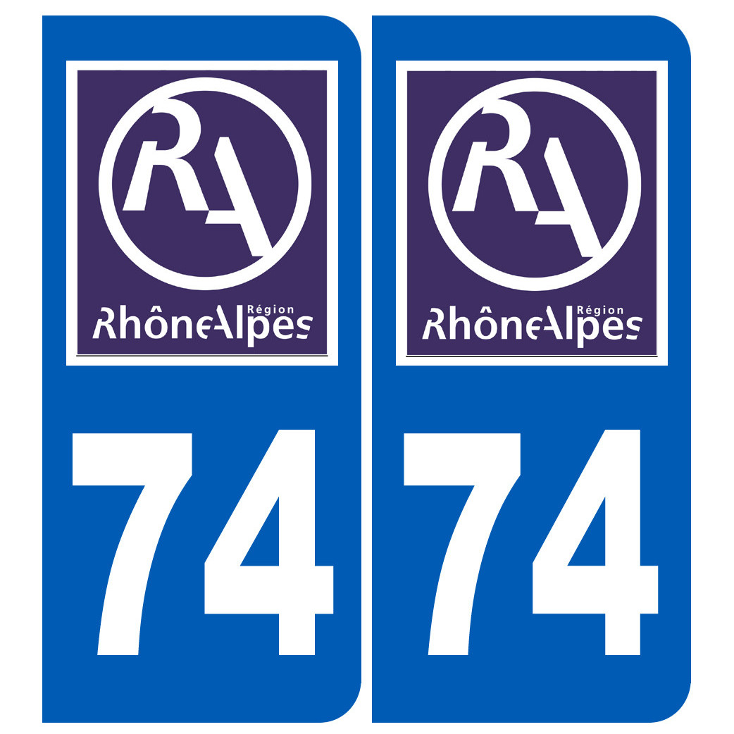 immatriculation 74 région - Sticker/autocollant