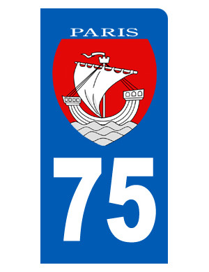 immatriculation motard 75 Paris - Sticker/autocollant