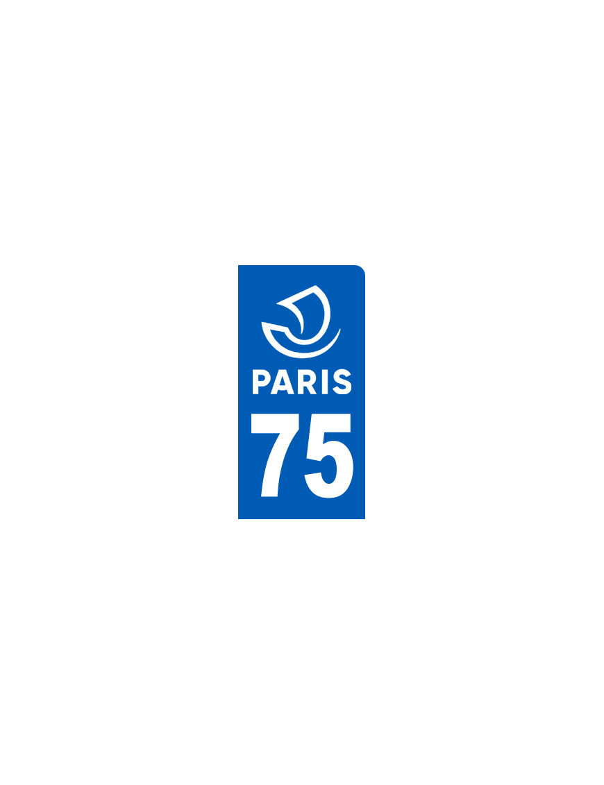 immatriculation 75 motard Paris - Sticker/autocollant