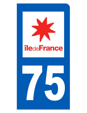immatriculation motard 75 Ile de France - Sticker/autocollant