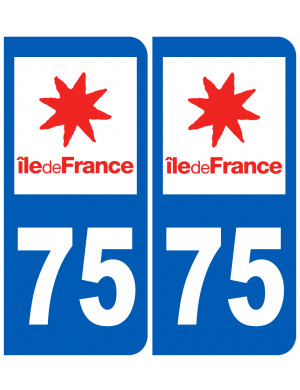immatriculation 75 (Paris île-de-France) - Sticker/autocollant