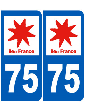 immatriculation 75 région - Sticker/autocollant