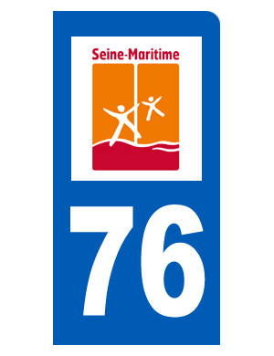 immatriculation motard 76 Seine-Maritime - Sticker/autocollant