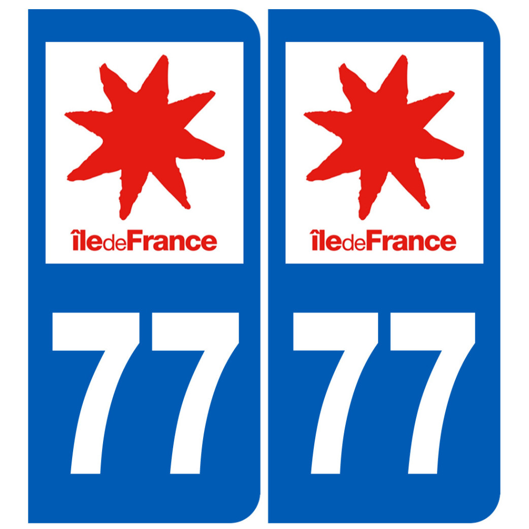 immatriculation 77 (région) - Sticker/autocollant