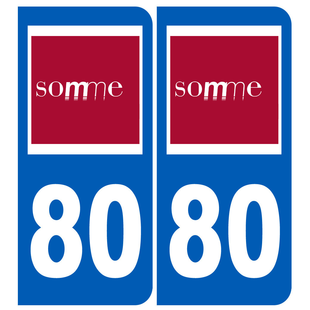immatriculation 80 (Somme) - Sticker/autocollant