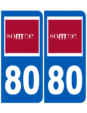 immatriculation 80 (Somme) - Sticker/autocollant