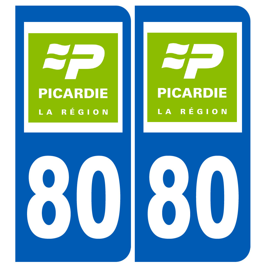immatriculation 80 Picardie (région) - Sticker/autocollant